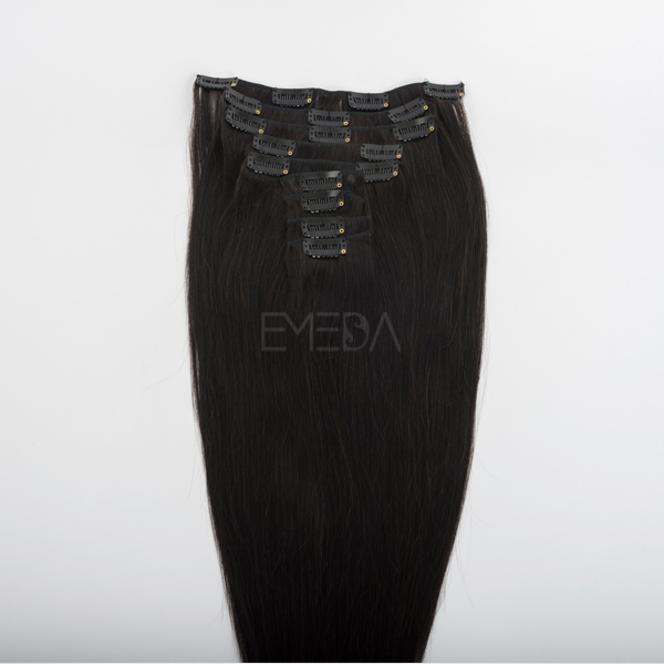 Natural color human hair extension clip in har extension UK CX054